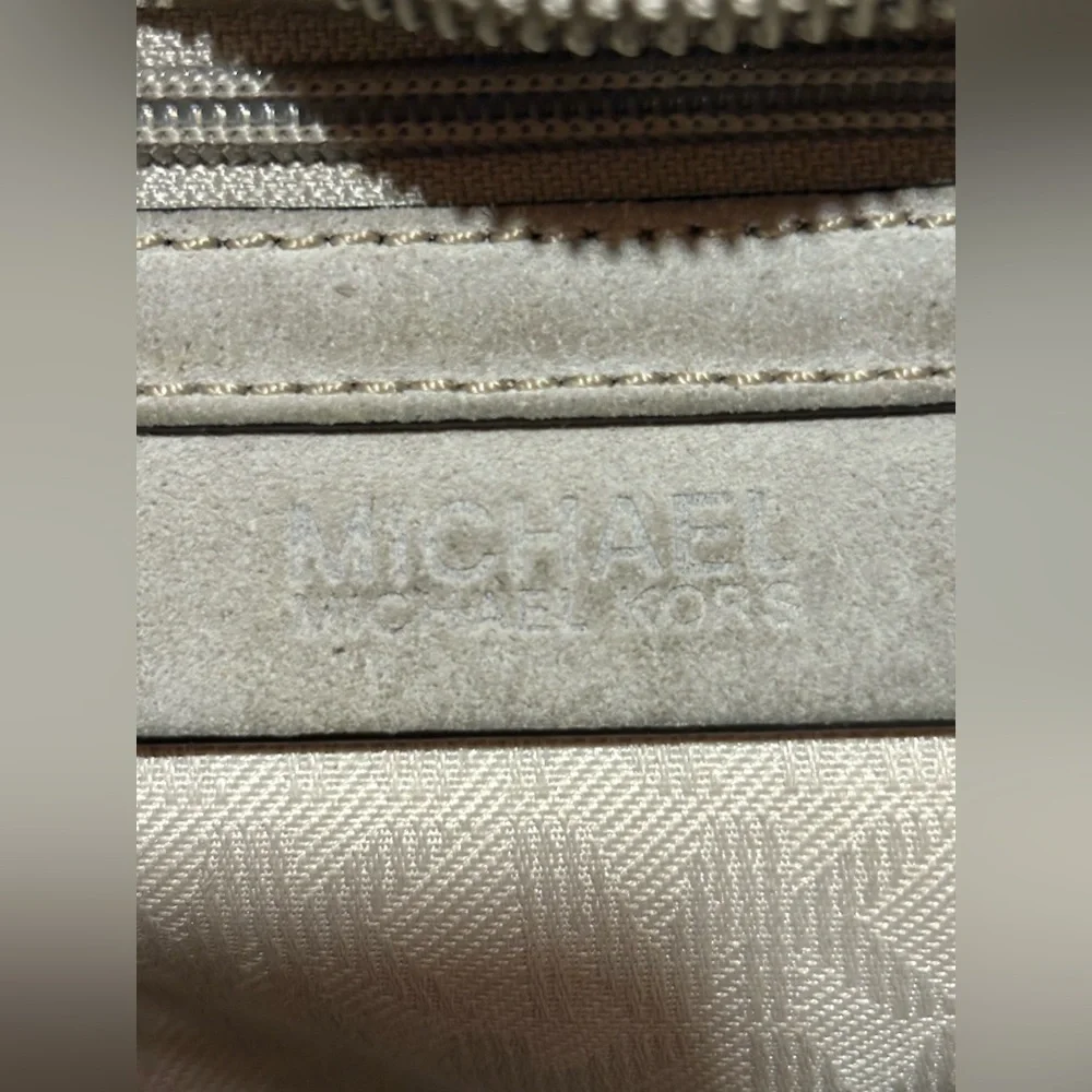 Michael Kors Gray Billy Fringe Crossbody Bag with Studded Detail